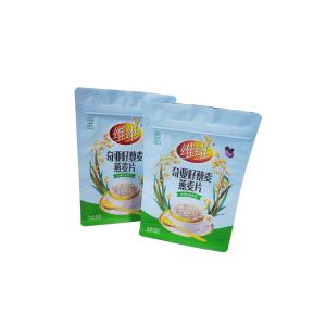 Custom Security Packaging Flat Bottom Pouch With Window Oatmeal Powder