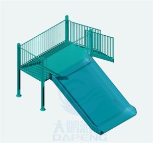 Quality 1.5m High FRP Swimming Pool Water Slide Family Blue Water Slide Anti Rust for sale