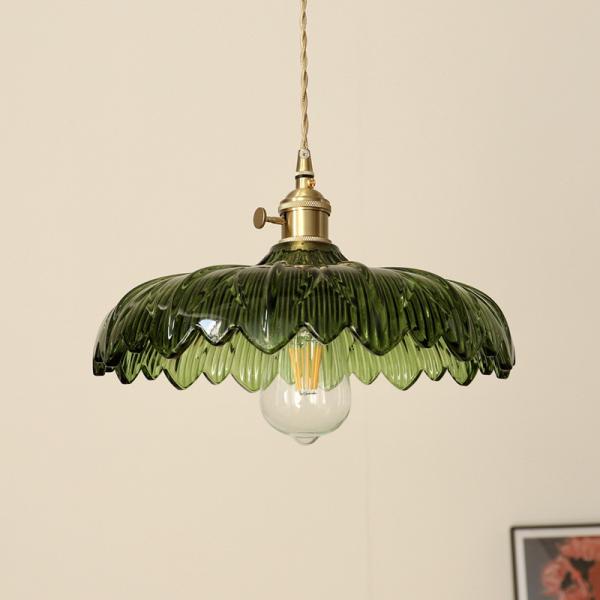 Modern Glass Pendant Lighting Fixture Luminaire Green Flower Bar Restaurant