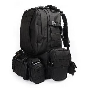 Black Army Backpack / Tactical Hiking Backpacks With 3 Molle Bags