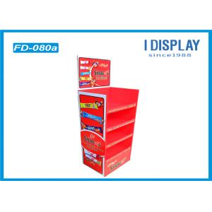 Chocolate Floor Cardboard Poster Display Stands With Easy Assembly
