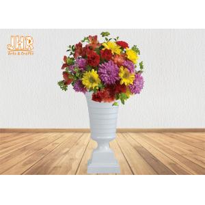 Modern Trumpet Polyresin Wedding Centerpiece Table Vase Glossy White 82CM Height