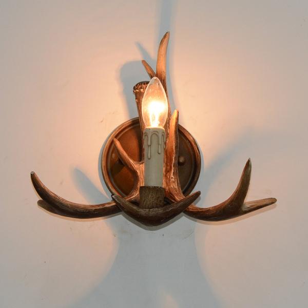 Buy Antique deer antler wall lamp in restaurant bedroom vintage resin wall sconce lamp (WH-VR-69) at wholesale prices