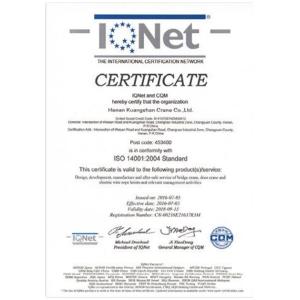 Henan Dowell Crane Co., Ltd. Certifications