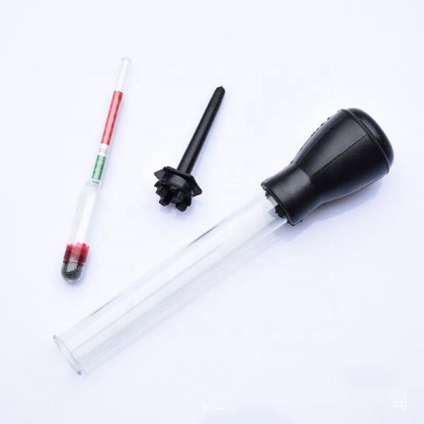 Black and Red 330mm/13" Glass Rubber Pipe Length Car Battery Hydrometer for Speedy Detection of Acid Water Electrolyte