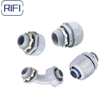 Grey Non-Metallic Liquid Tight Straight Electrical Conduit Straight / 90 Degree Connector