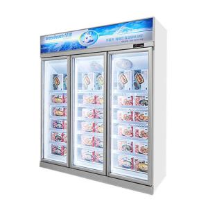 Stainless Steel -22°C Upright Commercial Display Freezer With 3 Doors
