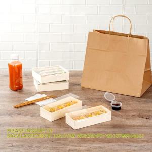 18 Oz Rectangle Long Straight Wooden Containers - Containers Sold Separately,