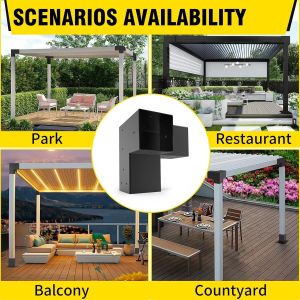 Heavy Alloy Steel Pergola Kit with 3-Way Brackets for 4"x 4" Lumber DIY Pergola