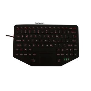 Ruggedized Industrial Keyboard With Touchpad Backlight Panel Mount