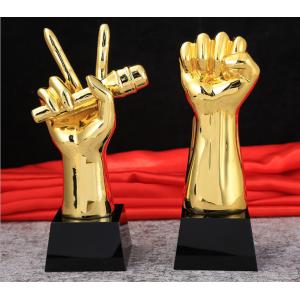 Handmade Custom Trophy Cup Gold Plated In Boxing Matches Victory Fist Shape
