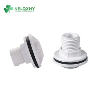 1-1/2" PVC Female/Male Tank Back Nut Thread Water Connector with White Brown