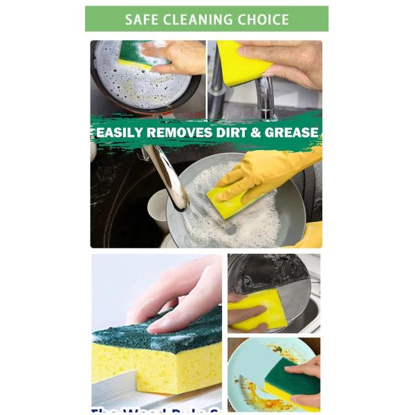 5Pcs/pack Cheap Price Sponge Scouring Pad Rectangle Sponges for Dishes Cleaning Dish Washing Scrubber Kitchen Washing Brush