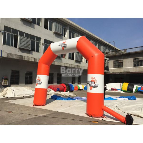 Orange Oxford Cloth Blow Up Arch , Airtight Style Race Inflatable Gate
