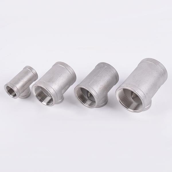 Female NPT Threaded Sanitary Stainless Steel Casting Pipe Fittings 201/304 Reducing Tee