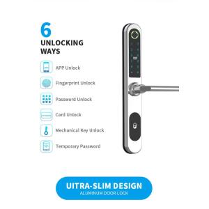 Intelligent Wifi Smart Home Fingerprint Card Biometric Glass Door Lock 4pcs AA