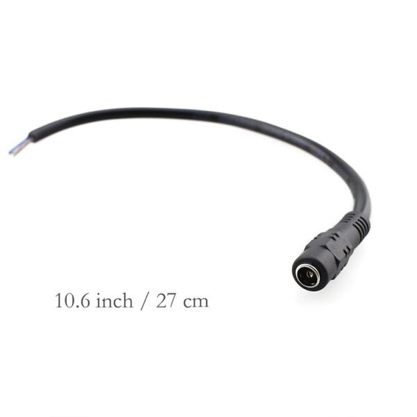 DC 2.1x5.5mm Male Female Socket Barrel Connector to Open DC Pigtail Power Cable