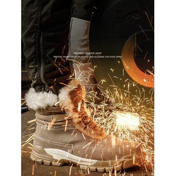 Mid-Cut Suede Leather Wool Lined Insulated 6KV Safety Work Boots