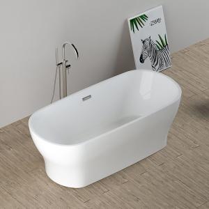 Acrylic Freestanding Soaking Tub Bathroom Remodeling With Overflow Drain