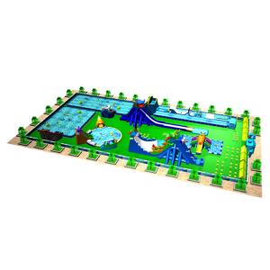 Quality Fireproof Huge Inflatable Water Park With Slide And Pool High Security for sale