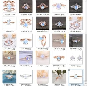 Trendy Jewelry Raw Moonstone Ring Sterling Silver 925 Irregular Three Prongs