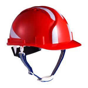 China Red Lightweight ABS Construction Safety Helmets Workplace Safety Equipments on sale
