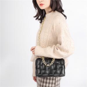 Weave Flap Womens Leather Messenger Bag PU Leather Crossbody Bag
