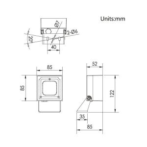 6500K DMX512 Outdoor Led Flood Light IP66 880LM 5 Degree Beam Angle