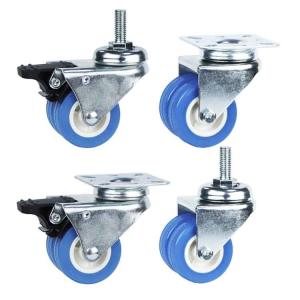 50mm Wheel Diameter 154LBS Capacity Twin Wheel Casters