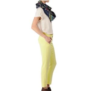 Yellow Slim Fit / Straight Womens Tight Pants With 65% Cotton