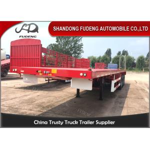 China 3 Axles 40 Foot Flatbed Trailer / Air Bag Suspension 20 Foot Flatbed Trailer on sale
