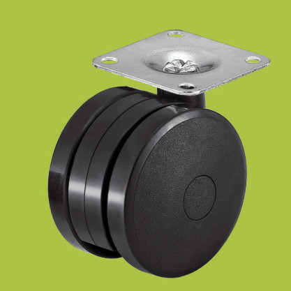 Buy black PA plastic caster swivel top plate office furniture casters at wholesale prices