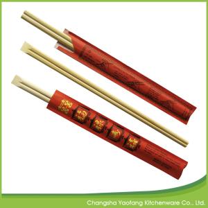 24cm Natural Tensoge Bamboo Chopsticks Eco Friendly Open Paper Packing