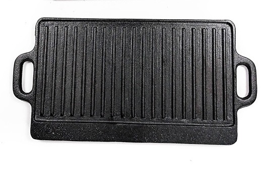 Buy Duoble Sided Rectangle Cast Iron Grill Griddle Flat & Ridge at wholesale prices