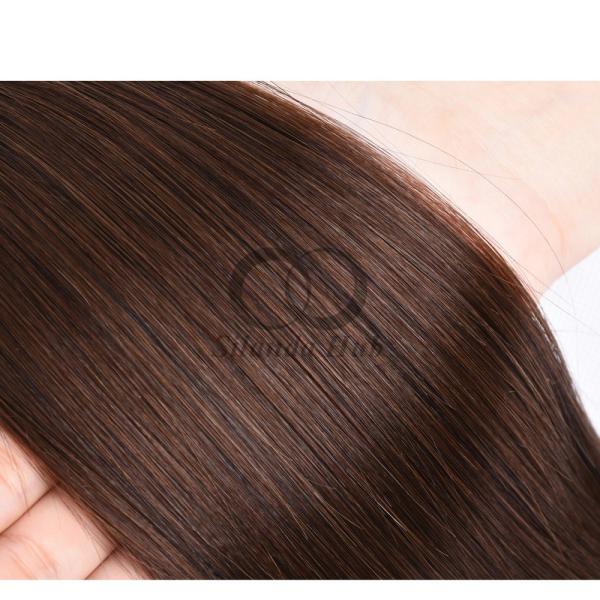 #4 Medium Brown Straight Remy Human Hair Bundles Sew In Weave Bundles Brazilian Bundle Deals