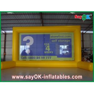 Air Screen Outdoor Yellow Inflatable Movie Screen Advertising Billboard With Durable PVC Tarpaulin