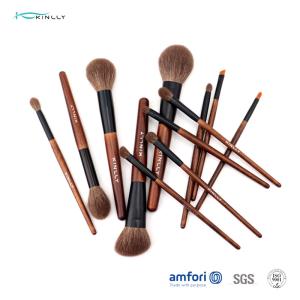 Poly Bag 12PCS Alu Tube Wooden Handle Makeup Brushes