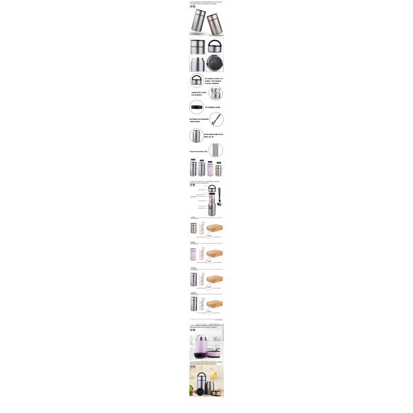 OKADI 750ml Vacuum Food Container Hot Outdoor Food Vacuum Flask Jar 304 Ss Spoon