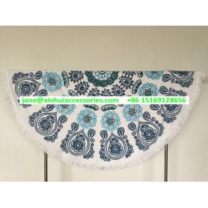 Small Quantity custom size custom design round beach towel brand summer large