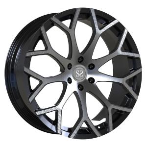 Black machined face 1 piece monoblock forged wheels 24 inch staggered ESCALADE