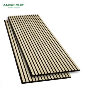Wall Decorative Mdf Polyester Oak Slatted Wood Acoustic Veneer Panels for Modern