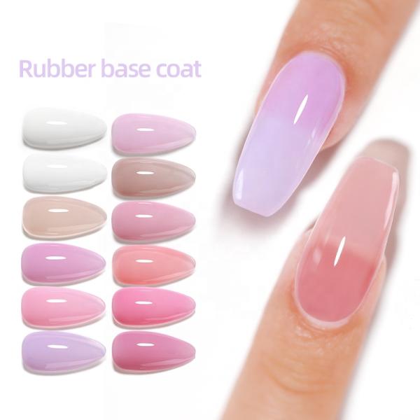Private Label Free Sample Rubber Base Gel Polish Soak Off Gel Nail Polish OEM Customs logo Professional Nails Base Color Coat