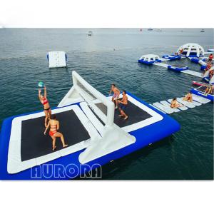 Outdoor Water Play Giant Inflatable Volleyball Court Water Game Jumping Trampoline