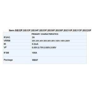 3A Ss32f Thru Ss320f Schottky Barrier Rectifier Diode Smaf Package