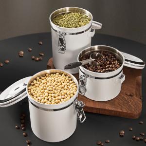 Customized Logo 1500ml Stainless Steel Vacuum Coffee Bean Storage Container with