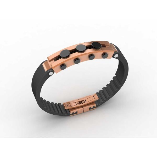 Top Quality Europe Fashion Stainless Steel Genuine Leather Silicone Bangle
