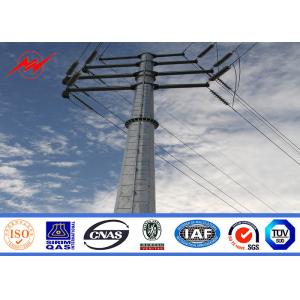 Single - Circuit Linear Electric Power Pole Conical / Round For Transmission Line