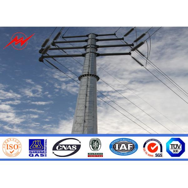 Buy Low Voltage 69kv HDG Steel Tubular Pole 8 Sided Shape With Stepped Bolt at wholesale prices