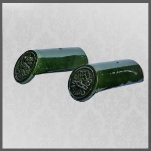 Chinese glazed green roof tiles for garden gazebo