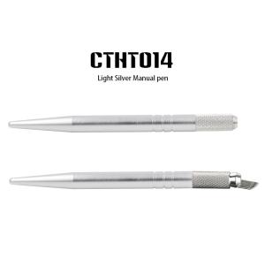 Aluminum Alloy Permanent Makeup Eyebrow Tattoo Pen Light Silver Pen